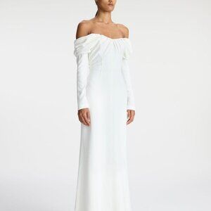 A.L.C. Nora Off--The-Shoulder Pleated Gown, Size 8